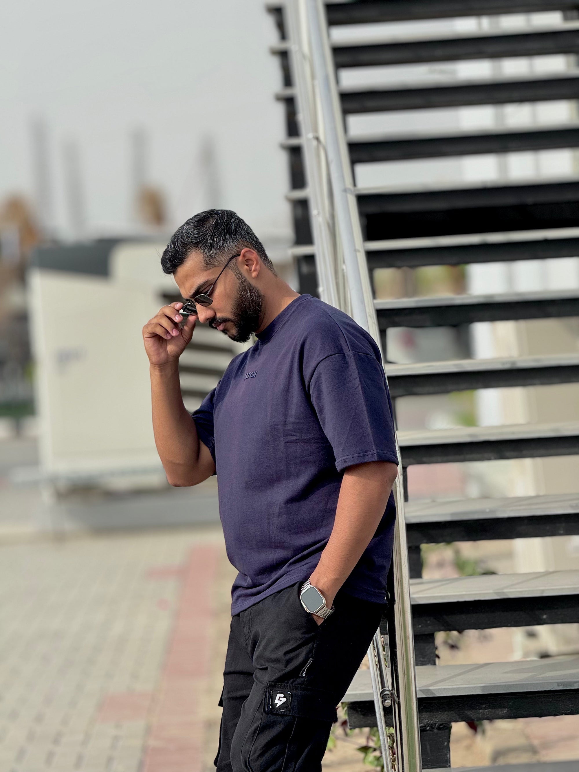 Navy Blue Essential Oversized Tee