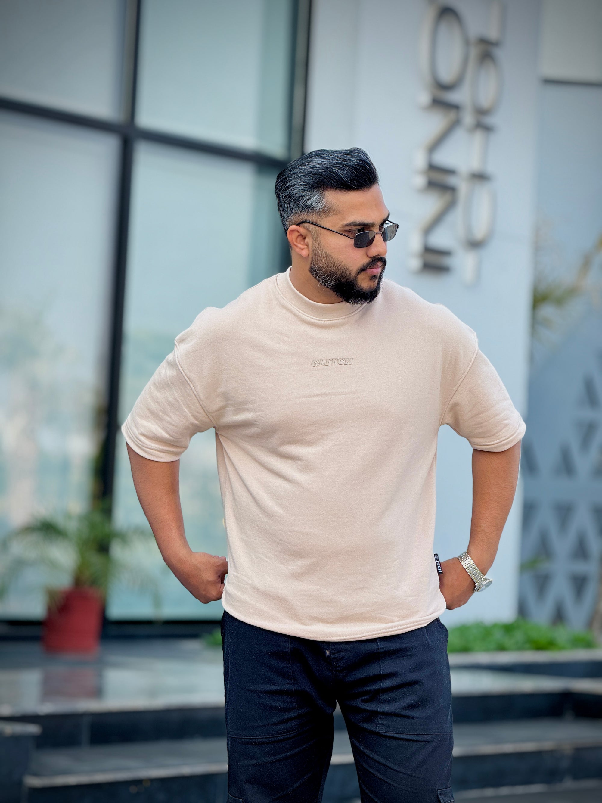 Beige Essential Oversized Tee