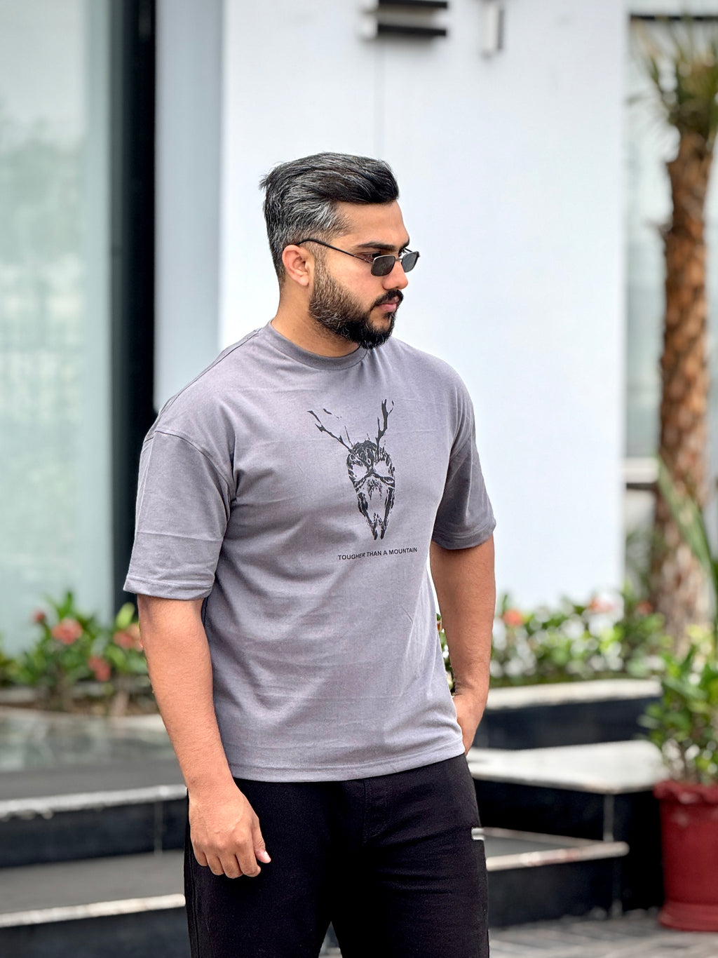 Dragon Anime Gray Oversized Tee