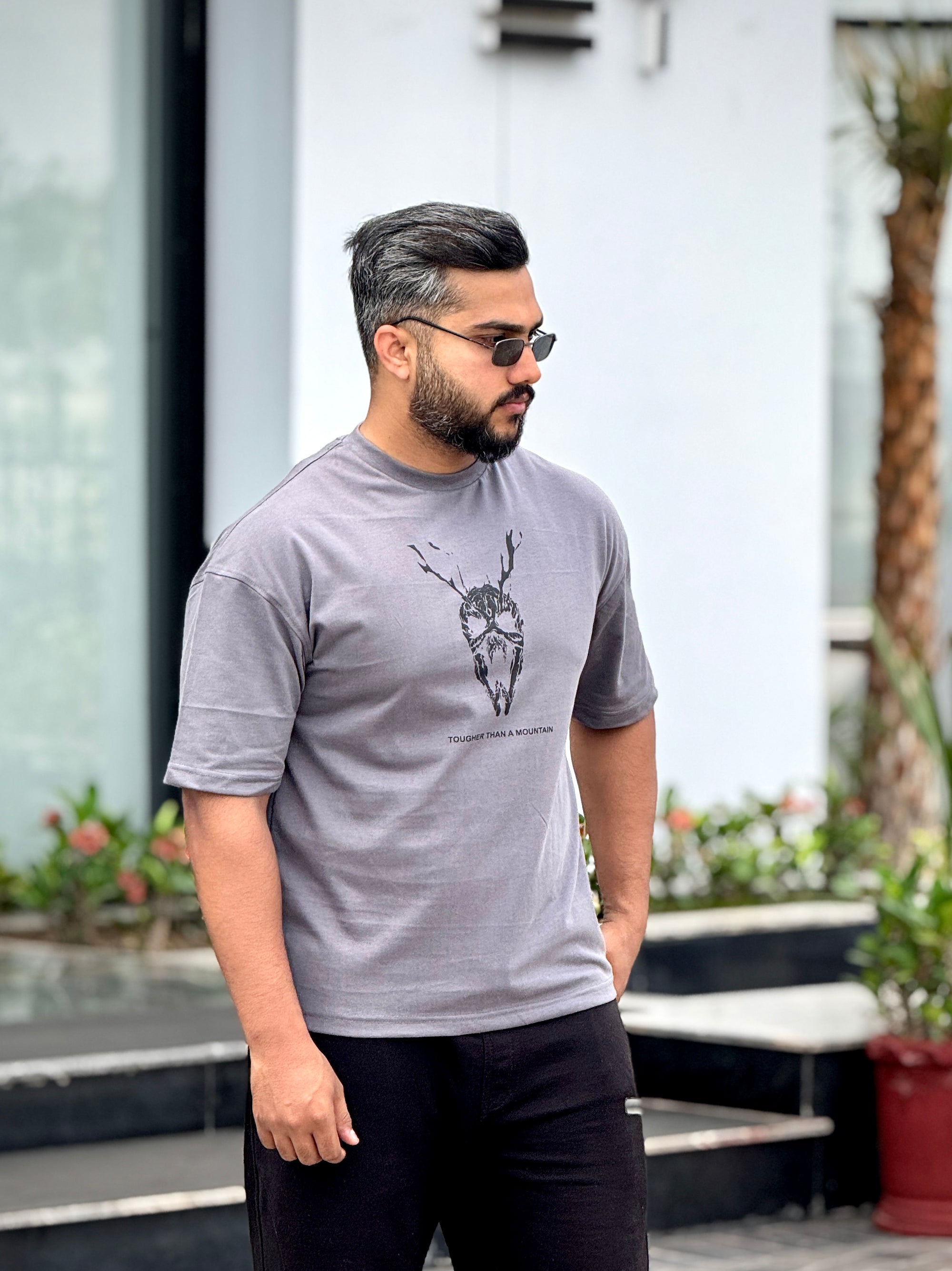 Dragon Anime Gray Oversized Tee
