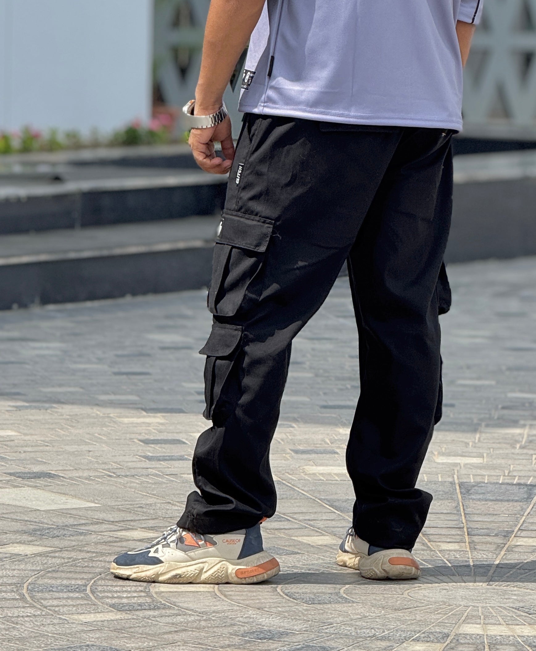 Black 8 Pocket Straight Cargo Pants