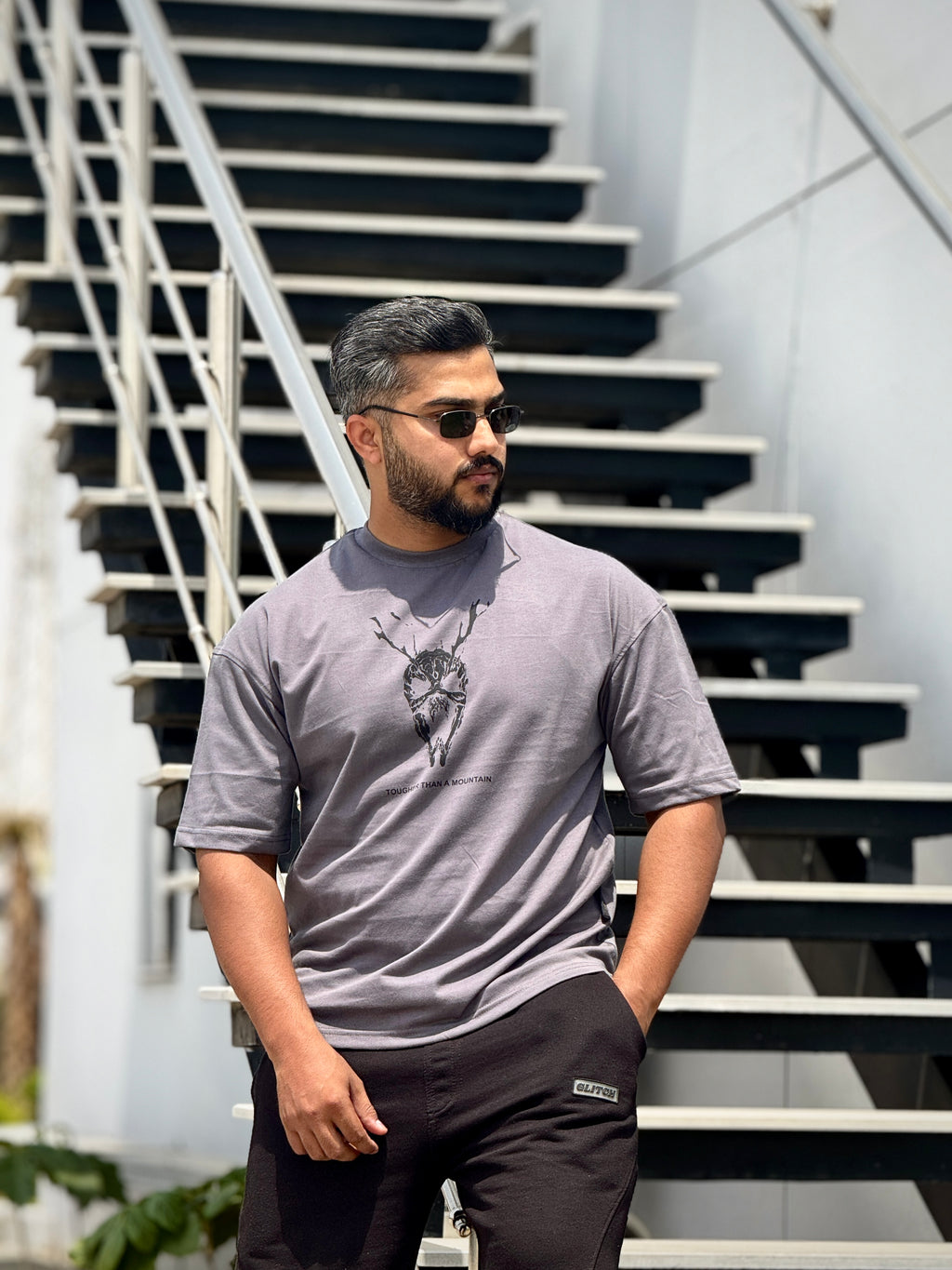 Dragon Anime Gray Oversized Tee