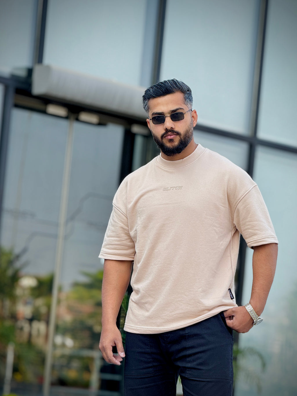 Beige Essential Oversized Tee