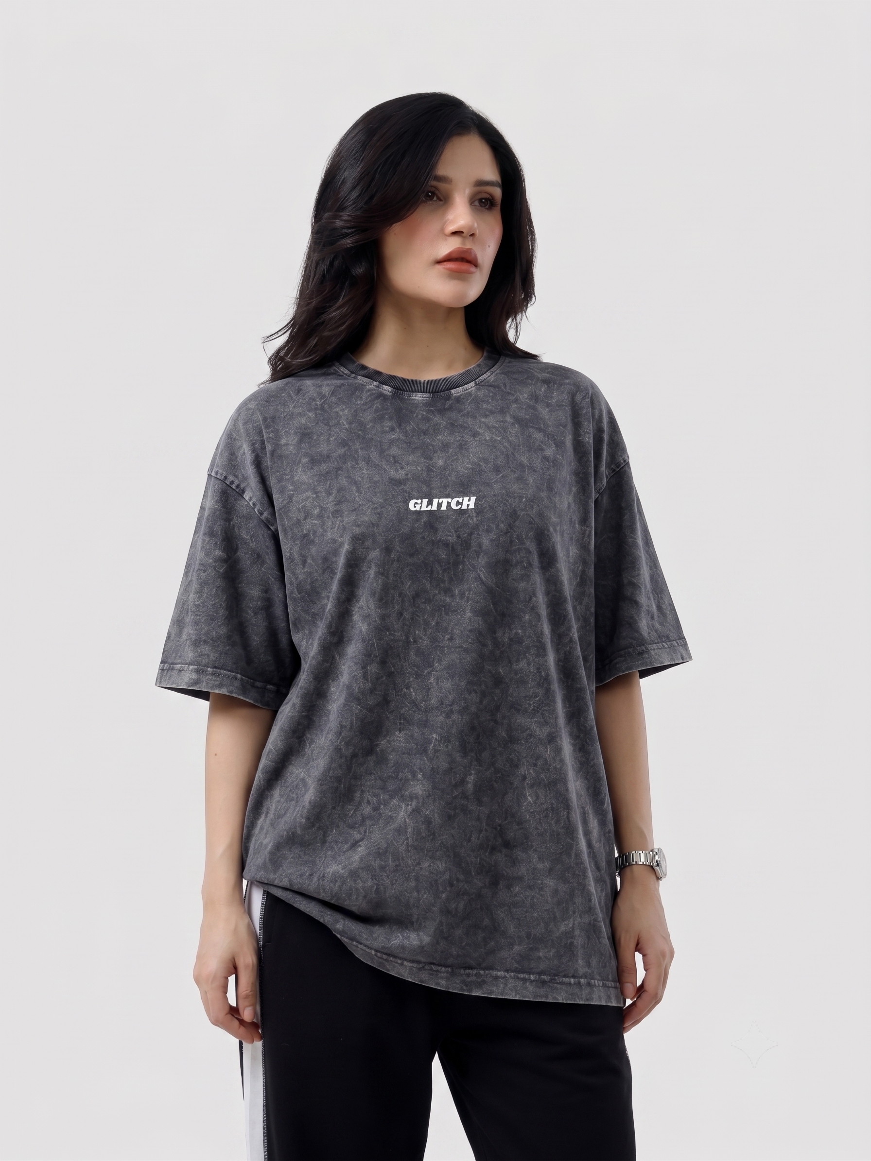 Gray 'ACID WASHED' Oversized Tee