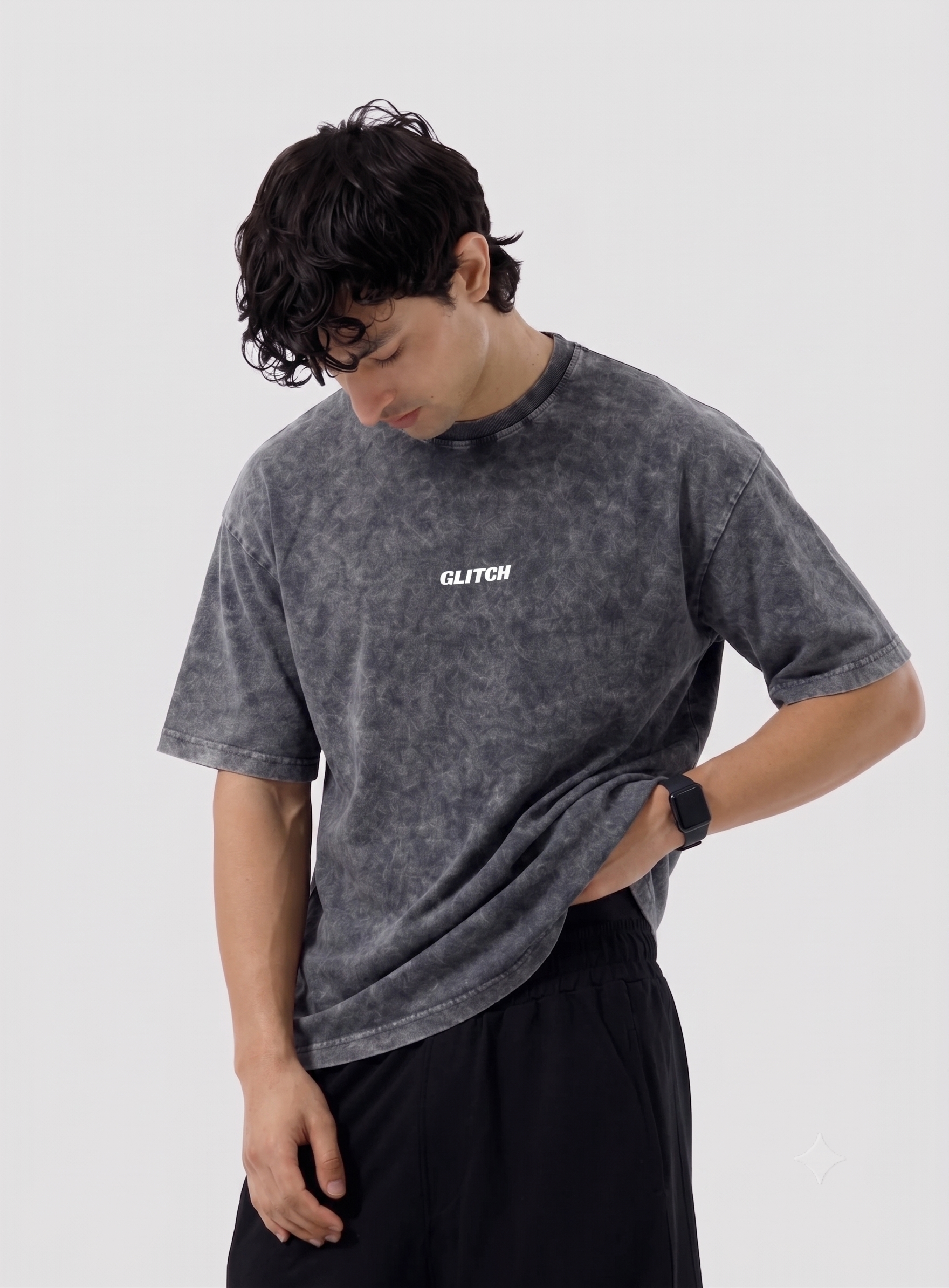 Gray 'ACID WASHED' Oversized Tee