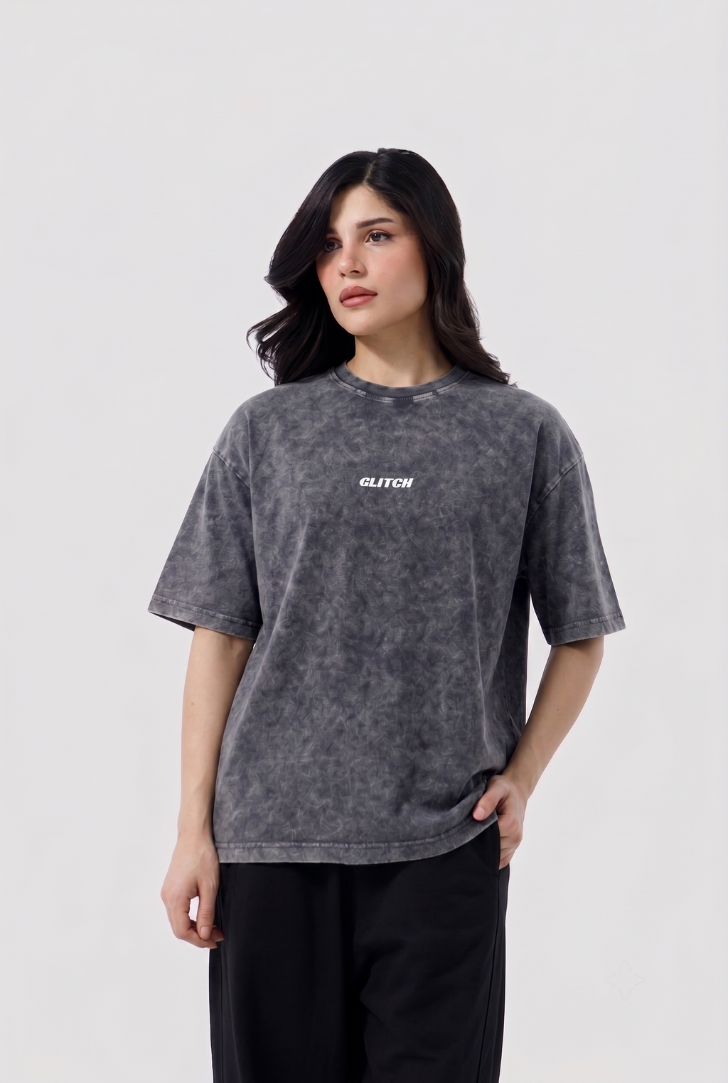 Gray 'ACID WASHED' Oversized Tee