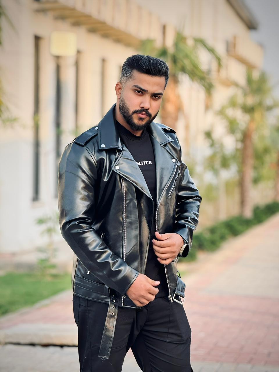 Biker Leather Jacket Black
