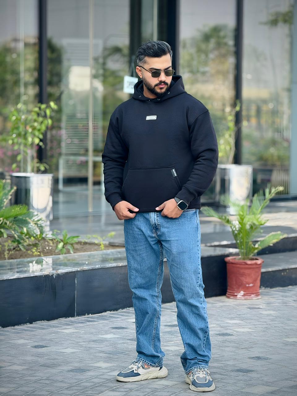 Black Essential Oversized Hoodie