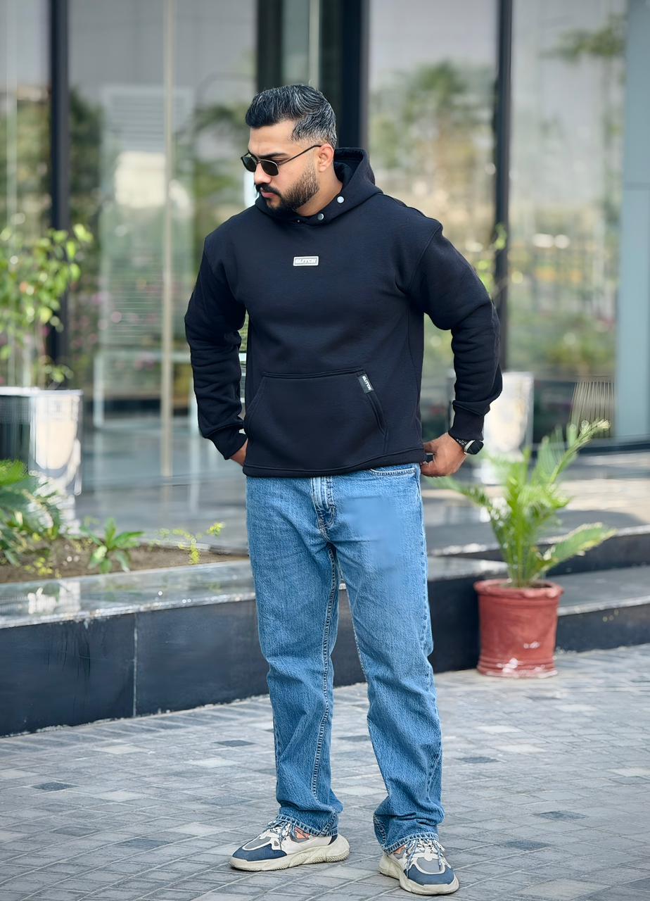 Black Essential Oversized Hoodie