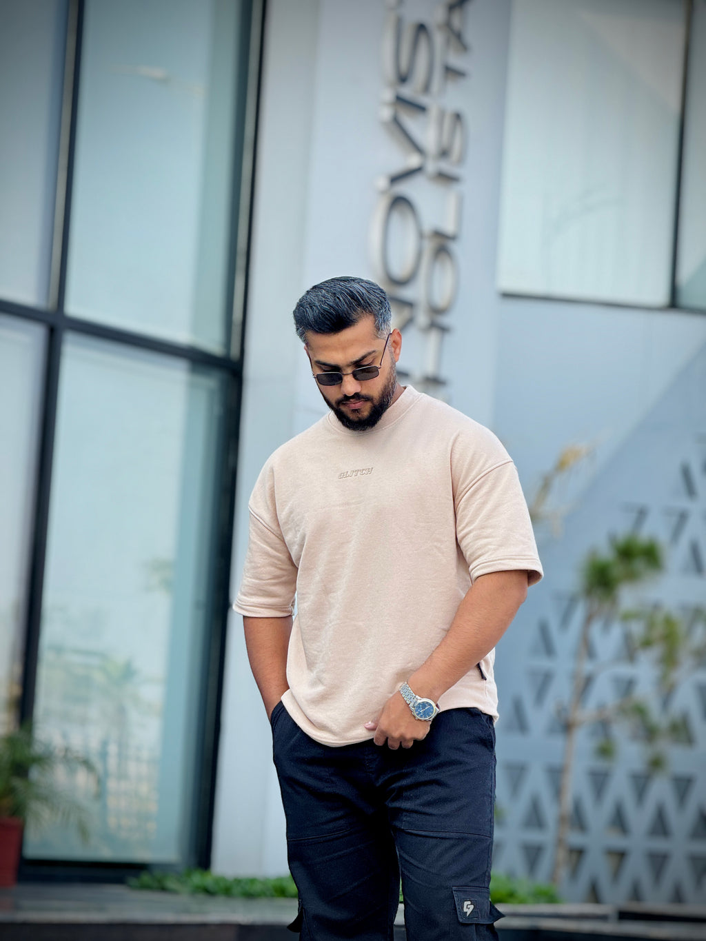 Beige Essential Oversized Tee