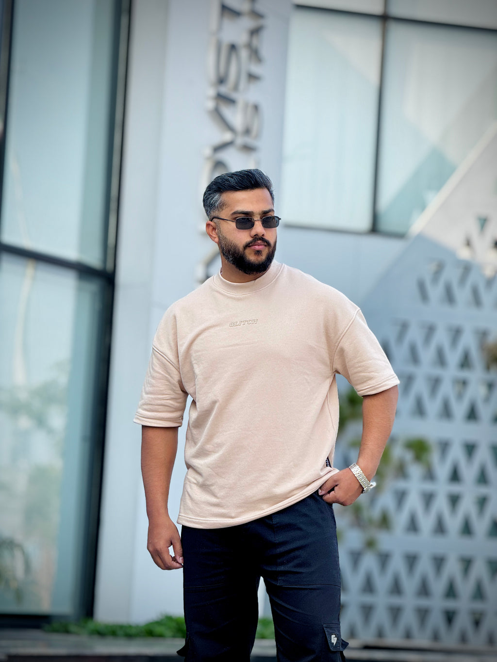 Beige Essential Oversized Tee