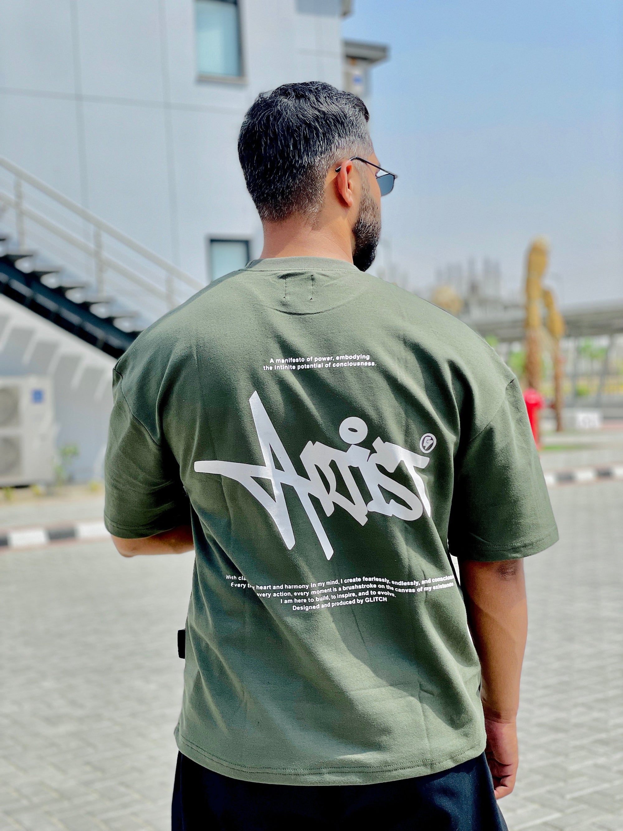 Artist Olive Green Oversized Tee