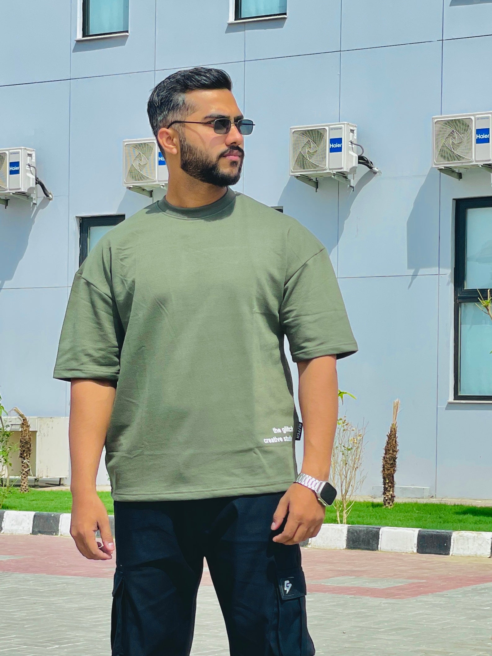 Artist Olive Green Oversized Tee