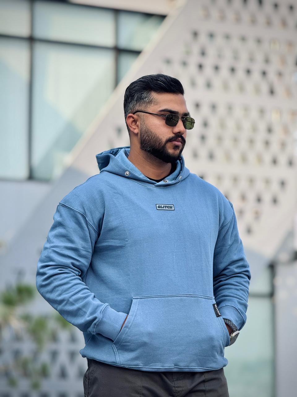 Slate Blue Oversized Essential Hoodie