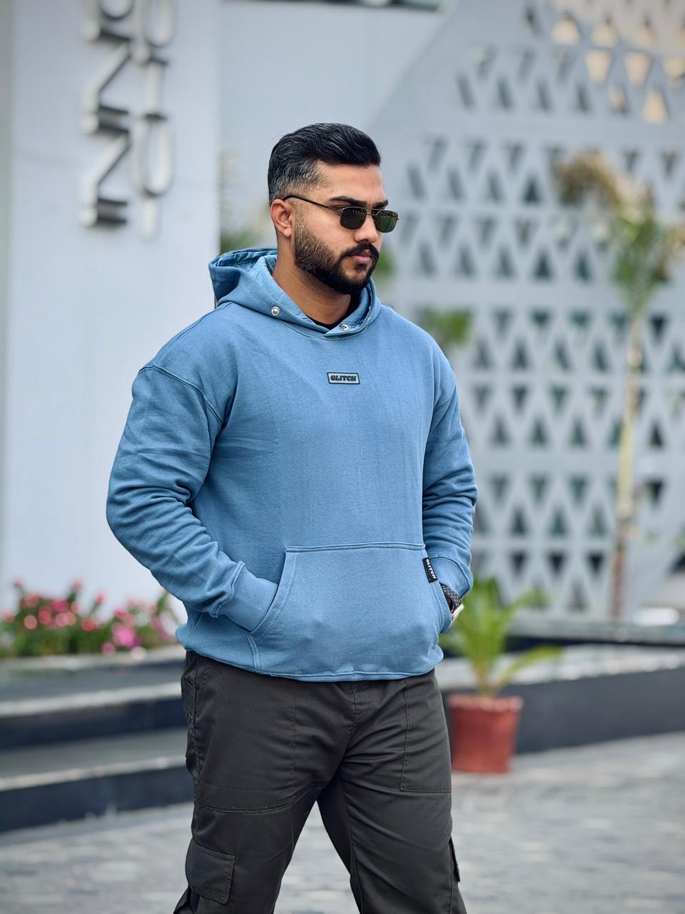 Slate Blue Oversized Essential Hoodie