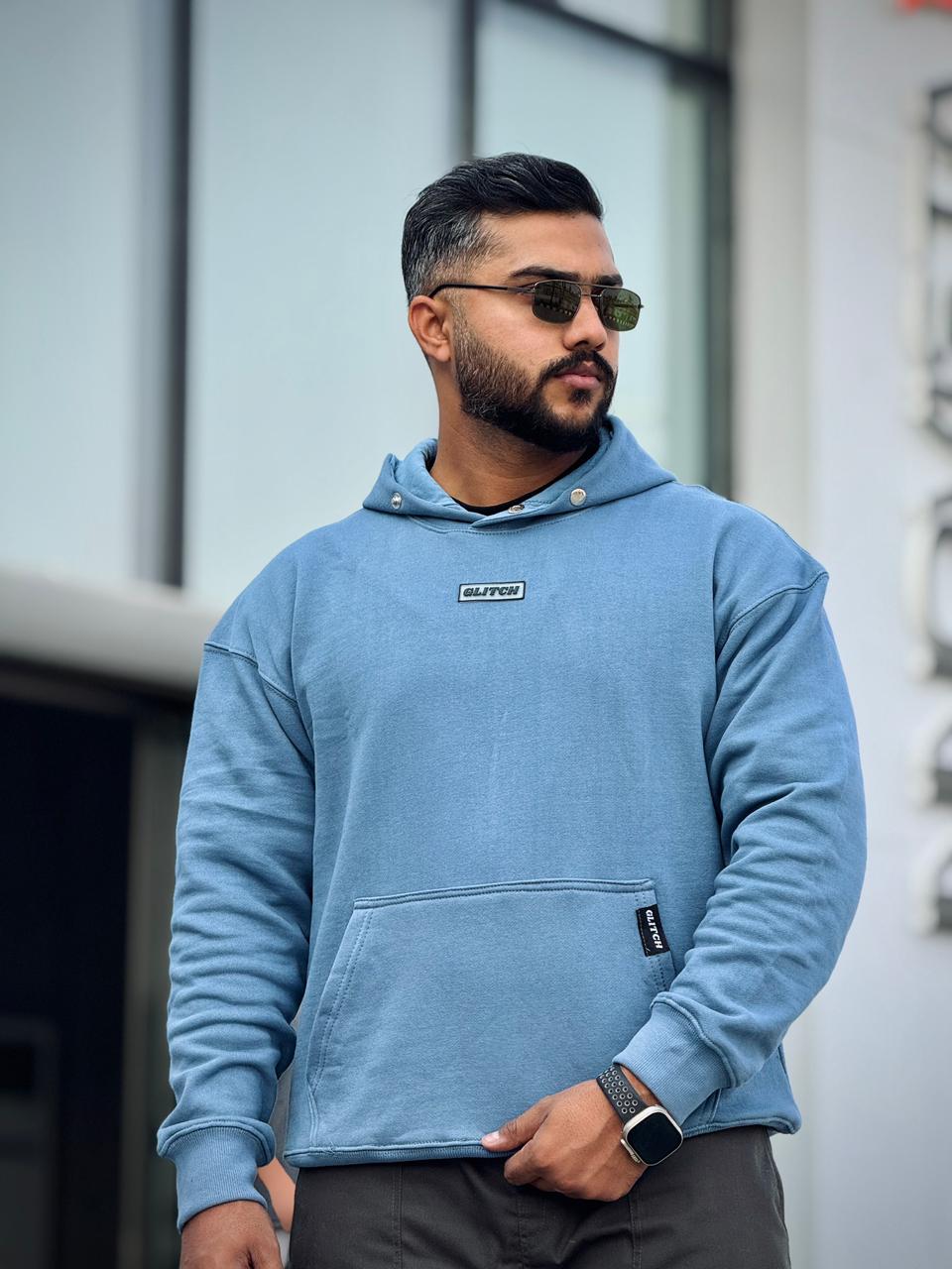 Slate Blue Oversized Essential Hoodie
