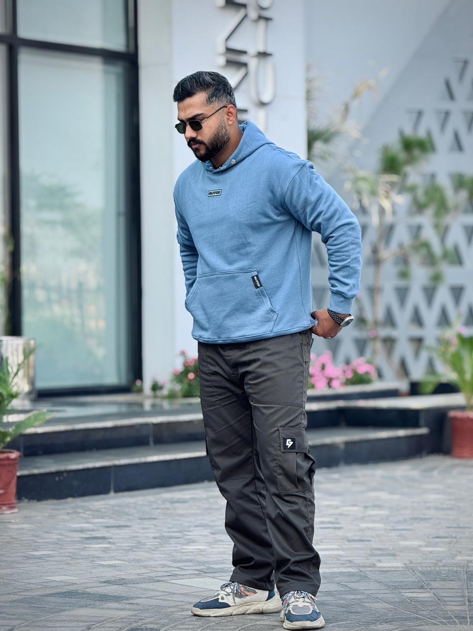 Slate Blue Oversized Essential Hoodie