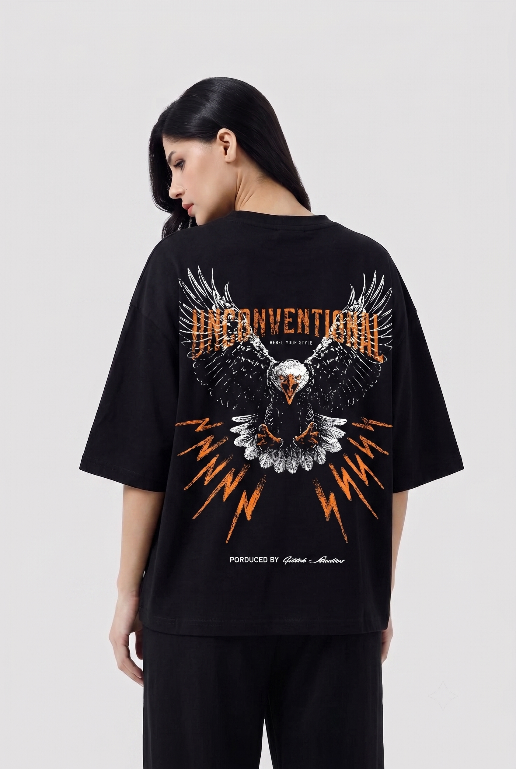 'UNCONVENTIONAL' Graphic Oversized Tee