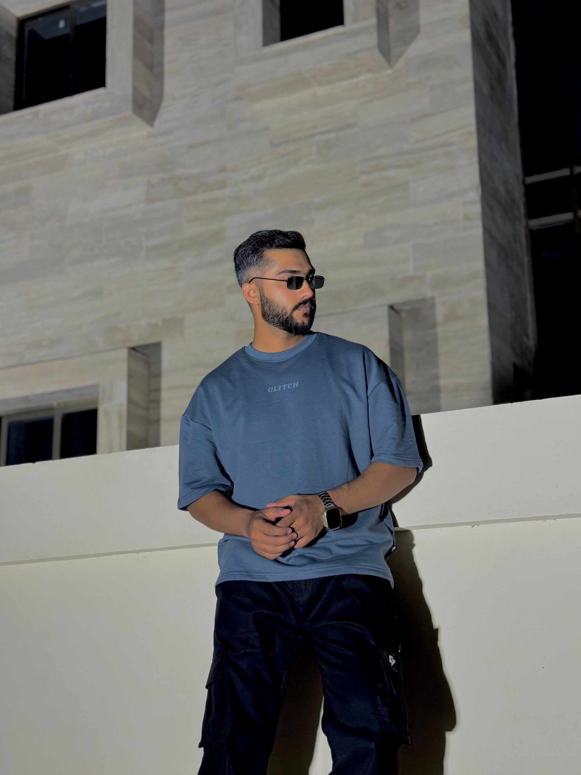 Slate Blue Essential Oversized Tee